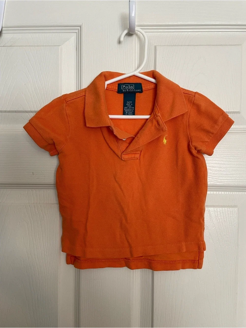 Ralph Lauren Kids size 2T Orange Polo Short Sleeve Shirt with Yellow Pony